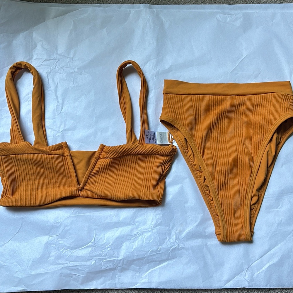 Lspace ribbed bikini Lee Lee small s yellow